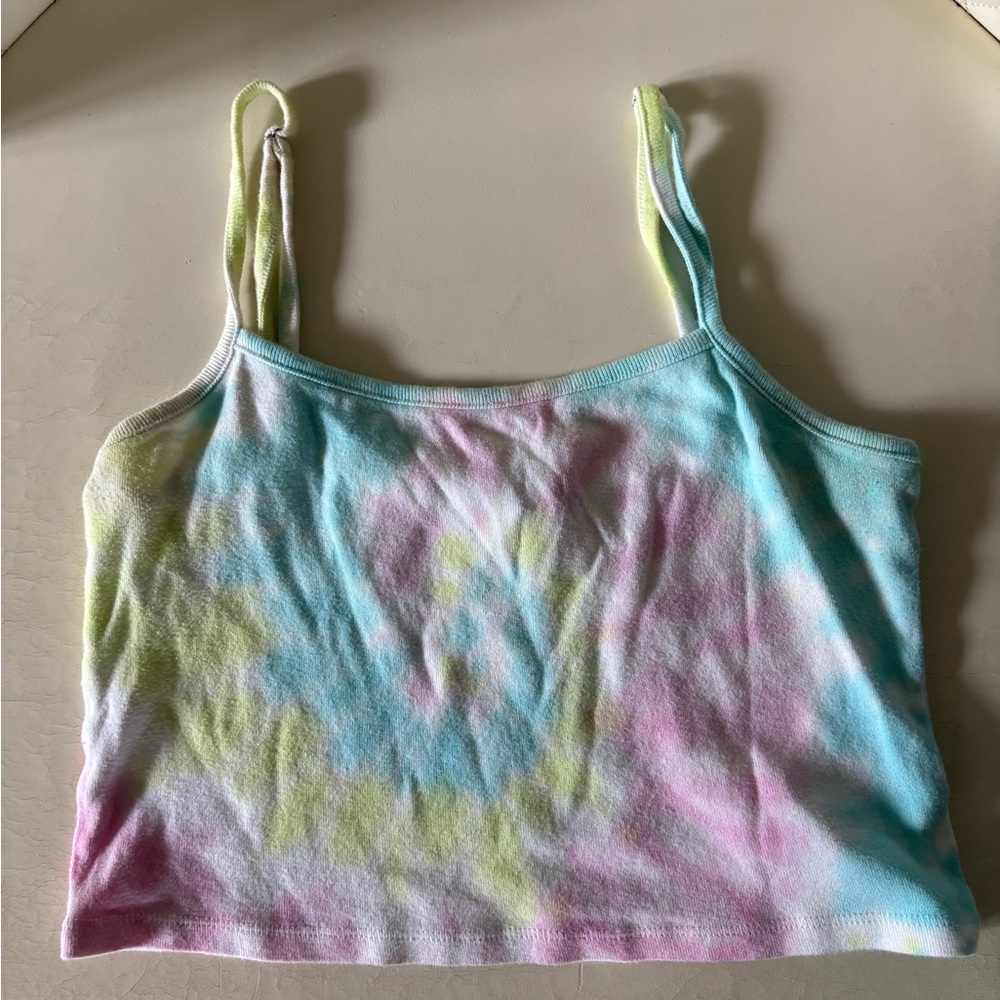 H&M Yellow and Blue Sleeveless Crop Camisole